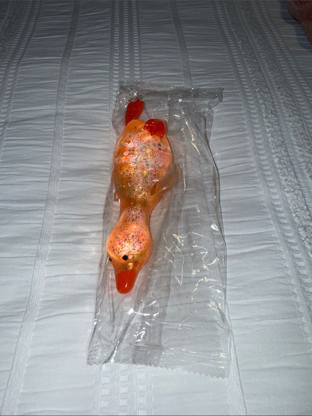 Orange Glitter Duck sugar squishy